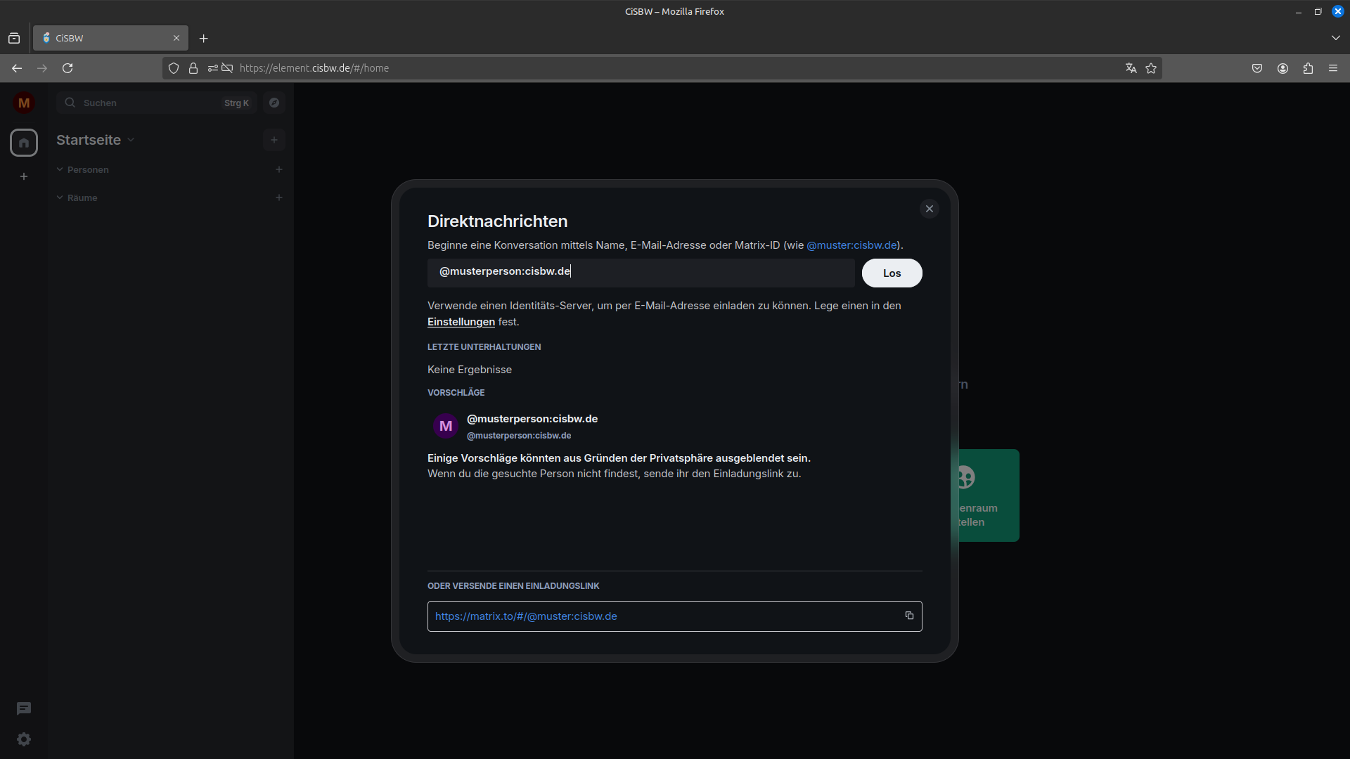 Ein Suchergebnis auf eingegebenen Suchanfrage