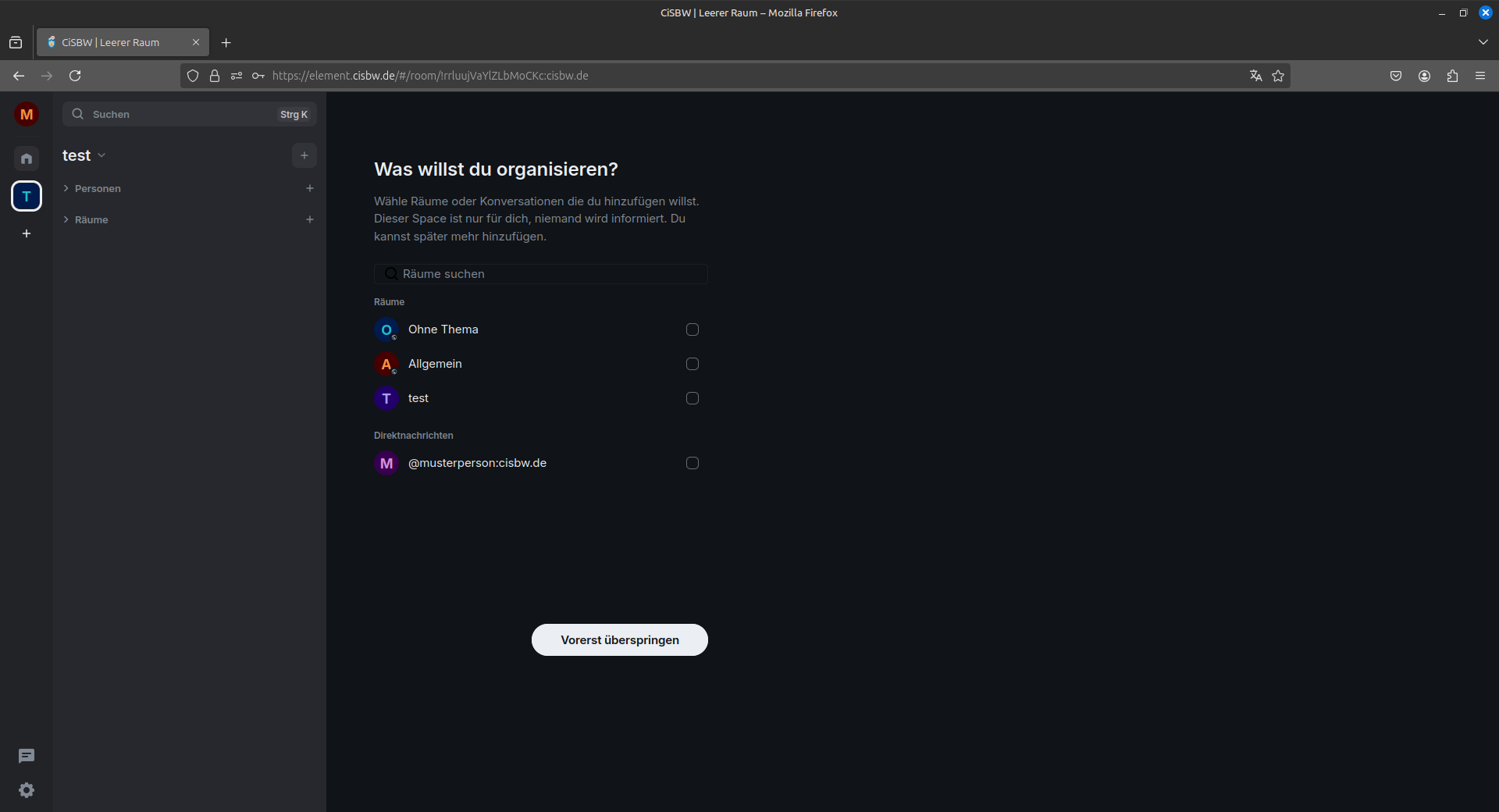 Ein Marker auf den Button „Für jetzt überspringen“