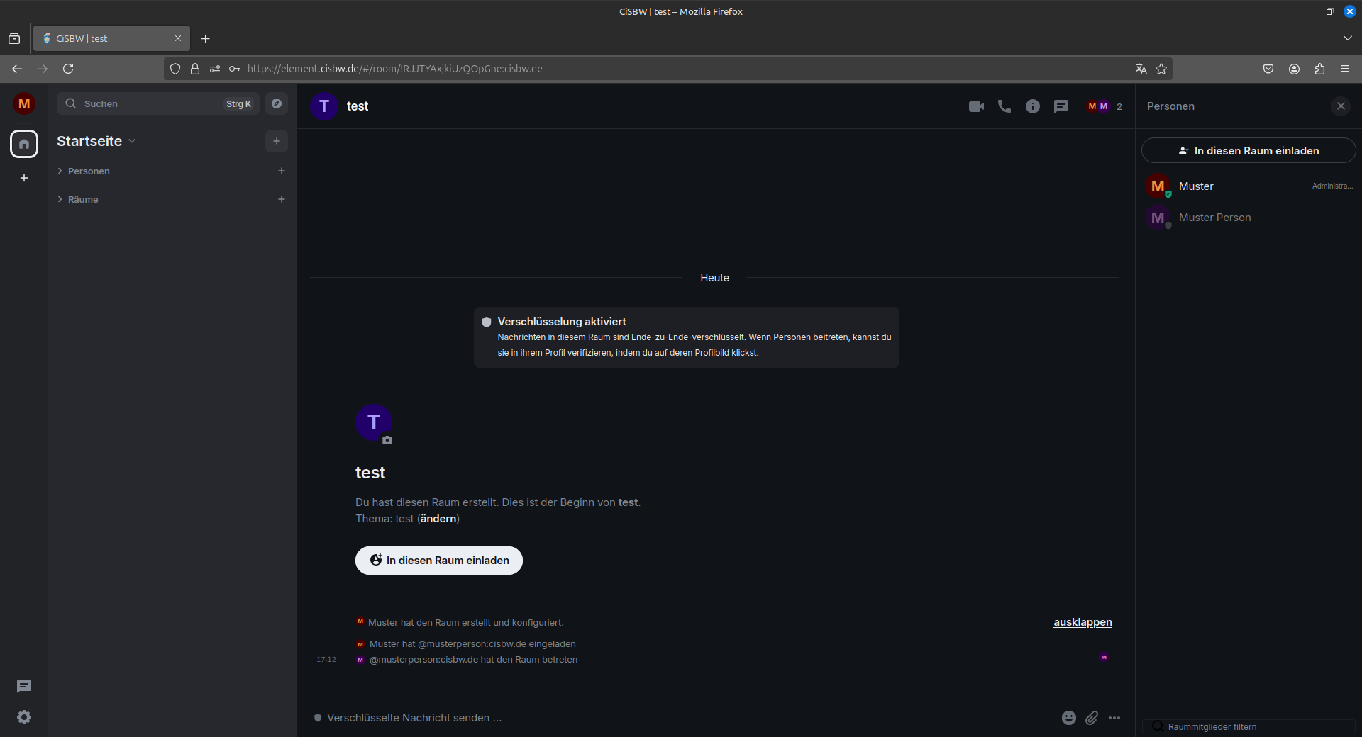 öffnen der Personenliste in dem Raum