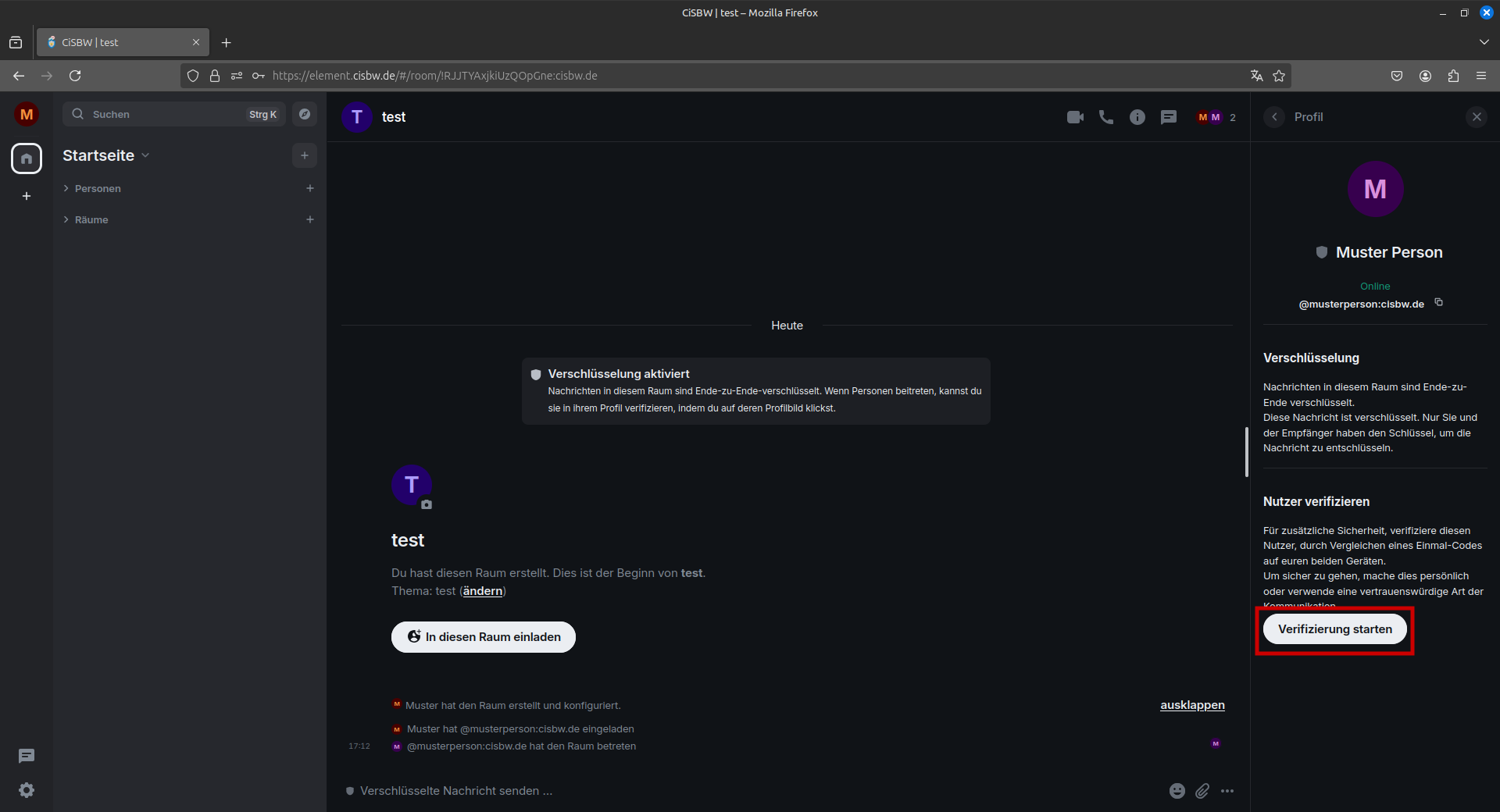 Verifizierung starten